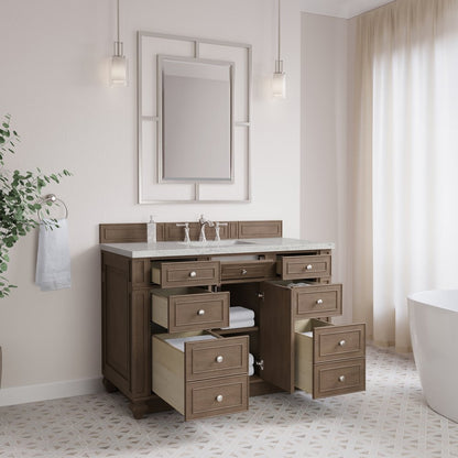 James Martin - Bristol 48" Single Vanity, Whitewashed Walnut w/ 3 CM Eternal Jasmine Pearl Silestone Top - 157-V48-WW-3EJP view 4