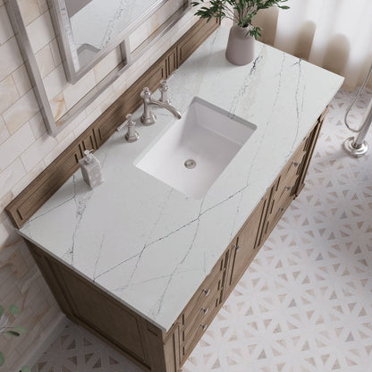 James Martin - Bristol 48" Single Vanity, Whitewashed Walnut w/ 3 CM Ethereal Noctis Silestone Top - 157-V48-WW-3ENC view 5