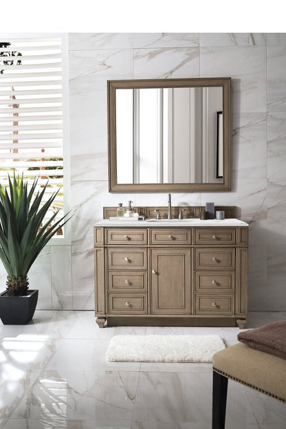 James Martin - Bristol 48" Single Vanity, Whitewashed Walnut w/ 3 CM Ethereal Noctis Silestone Top w/ FreePower Wireless Charger - 157-V48-WW-FENC view 3