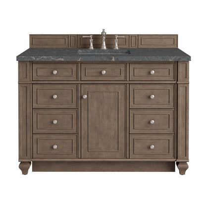James Martin - Bristol 48" Single Vanity, Whitewashed Walnut w/ 3 CM Parisien Bleu Silestone Top - 157-V48-WW-3PBL view 1