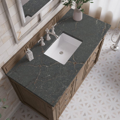 James Martin - Bristol 48" Single Vanity, Whitewashed Walnut w/ 3 CM Parisien Bleu Silestone Top - 157-V48-WW-3PBL view 5