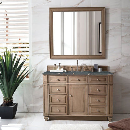 James Martin - Bristol 48" Single Vanity, Whitewashed Walnut w/ 3 CM Parisien Bleu Silestone Top w/ FreePower Wireless Charger - 157-V48-WW-FPBL view 3
