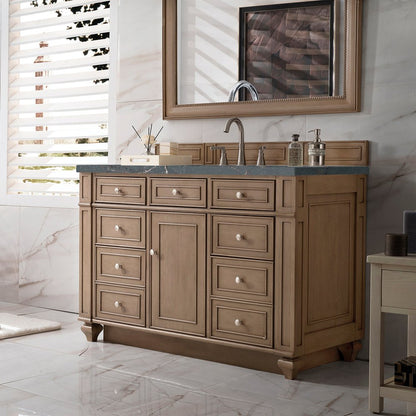 James Martin - Bristol 48" Single Vanity, Whitewashed Walnut w/ 3 CM Parisien Bleu Silestone Top w/ FreePower Wireless Charger - 157-V48-WW-FPBL view 4