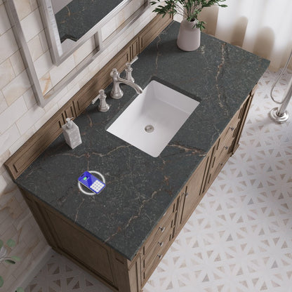 James Martin - Bristol 48" Single Vanity, Whitewashed Walnut w/ 3 CM Parisien Bleu Silestone Top w/ FreePower Wireless Charger - 157-V48-WW-FPBL view 6