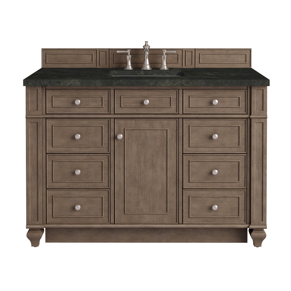James Martin - Bristol 48" Single Vanity, Whitewashed Walnut, w/ 3 CM Phantome Eclos Top - 157-V48-WW-3PHT view 1