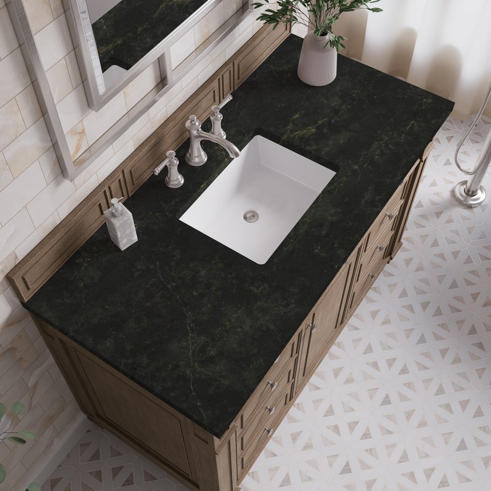 James Martin - Bristol 48" Single Vanity, Whitewashed Walnut, w/ 3 CM Phantome Eclos Top - 157-V48-WW-3PHT view 5