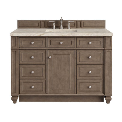 James Martin - Bristol 48" Single Vanity, Whitewashed Walnut, w/ 3 CM Tajnar Eclos Top w/FreePower Wireless Charger - 157-V48-WW-FTJR view 1