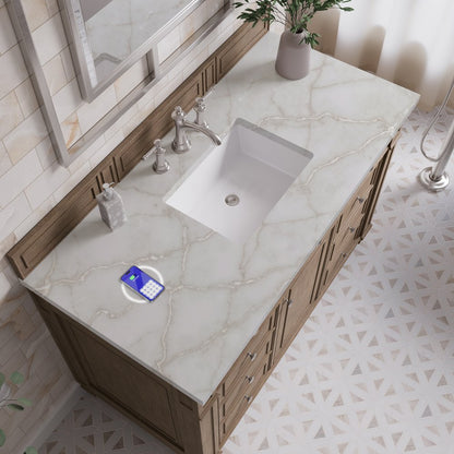 James Martin - Bristol 48" Single Vanity, Whitewashed Walnut w/ 3 CM Victorian Silver Silestone Top w/ FreePower Wireless Charger - 157-V48-WW-FVSL view 6