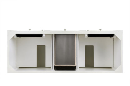 James Martin - Bristol 60" Double Vanity, Bright White w/ 3 CM Victorian Silver Silestone Top w/FreePower Wireless Charger - 157-V60D-BW-FVSL view 6