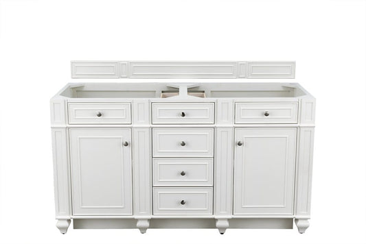 James Martin - Bristol 60" Double Vanity Cabinet, Bright White - 157-V60D-M-BW view 1