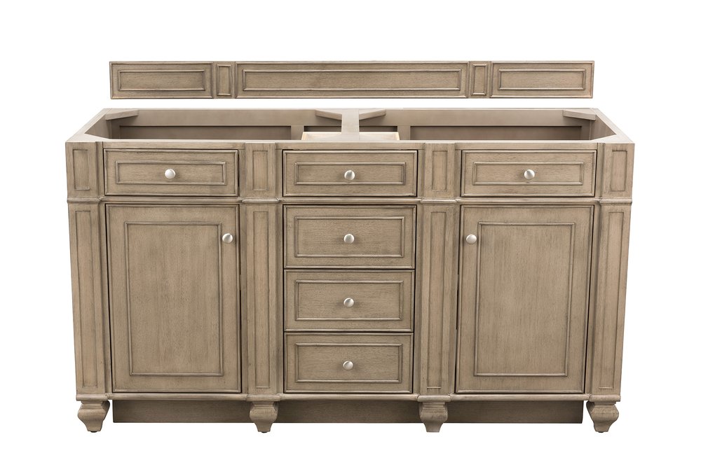 James Martin - Bristol 60" Double Vanity Cabinet, Whitewashed Walnut - 157-V60D-M-WW view 1