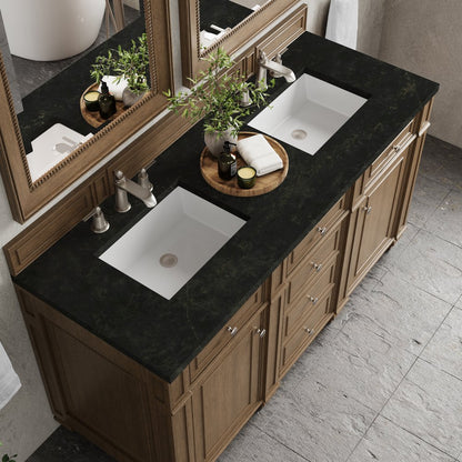 James Martin - Bristol 60" Double Vanity, Saddle Brown, w/ 3 CM Phantome Eclos Top - 157-V60D-SBR-3PHT view 6