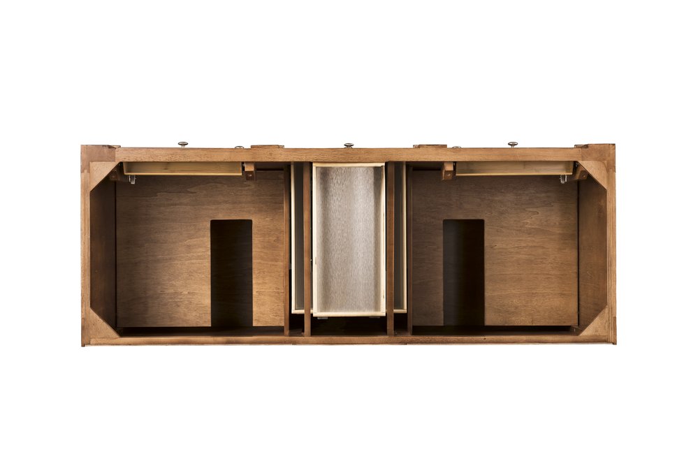James Martin - Bristol 60" Double Vanity, Saddle Brown, w/ 3 CM Siberian Silestone Top - 157-V60D-SBR-3SFR view 5