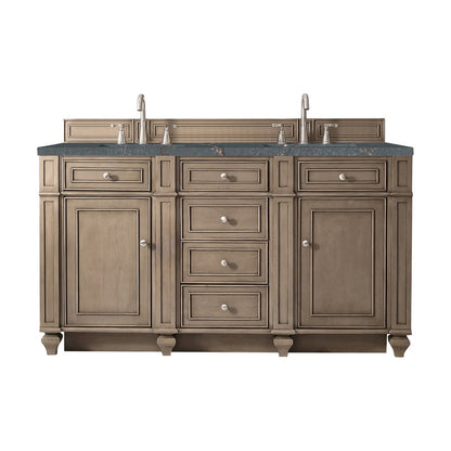 James Martin - Bristol 60" Double Vanity, Whitewashed Walnut w/ 3 CM Parisien Bleu Silestone Top w/FreePower Wireless Charger - 157-V60D-WW-FPBL view 1