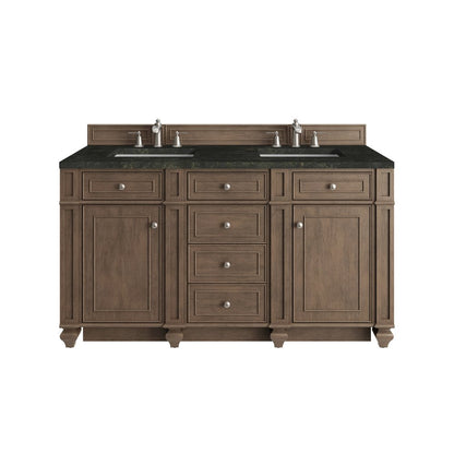 James Martin - Bristol 60" Double Vanity, Whitewashed Walnut, w/ 3 CM Phantome Eclos Top - 157-V60D-WW-3PHT view 1