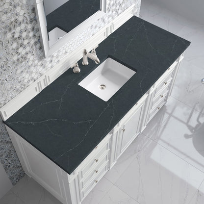 James Martin - Bristol 60" Single Vanity, Bright White w/ 3 CM Charcoal Soapstone Silestone Top - 157-V60S-BW-3CSP view 5
