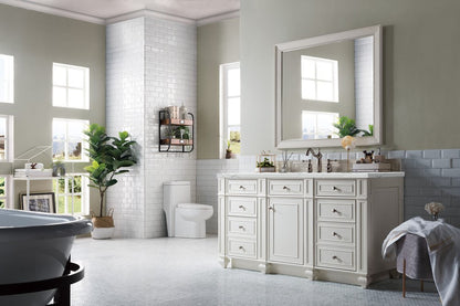 James Martin - Bristol 60" Single Vanity, Bright White w/ 3 CM Ethereal Noctis Silestone Top w/FreePower Wireless Charger - 157-V60S-BW-FENC view 4