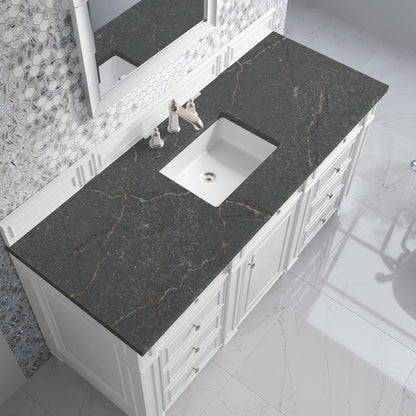 James Martin - Bristol 60" Single Vanity, Bright White w/ 3 CM Parisien Bleu Silestone Top - 157-V60S-BW-3PBL view 5