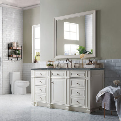 James Martin - Bristol 60" Single Vanity, Bright White w/ 3 CM Parisien Bleu Silestone Top w/FreePower Wireless Charger - 157-V60S-BW-FPBL view 4