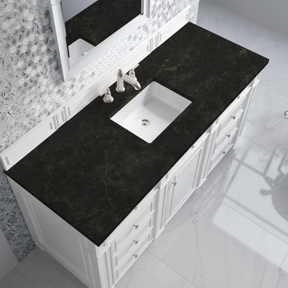 James Martin - Bristol 60" Single Vanity, Bright White, w/ 3 CM Phantome Eclos Top - 157-V60S-BW-3PHT view 5