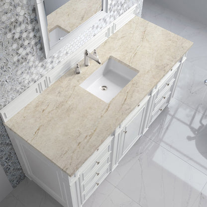 James Martin - Bristol 60" Single Vanity, Bright White, w/ 3 CM Tajnar Eclos Top - 157-V60S-BW-3TJR view 5