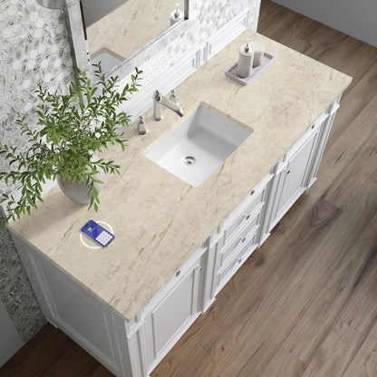 James Martin - Bristol 60" Single Vanity, Bright White, w/ 3 CM Tajnar Eclos Top w/FreePower Wireless Charger - 157-V60S-BW-FTJR view 5