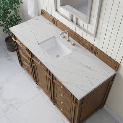 James Martin - Bristol 60" Single Vanity, Saddle Brown w/ 3 CM Ethereal Noctis Silestone Top - 157-V60S-SBR-3ENC view 5