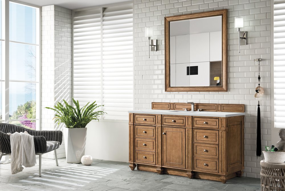 James Martin - Bristol 60" Single Vanity, Saddle Brown w/ 3 CM Ethereal Noctis Silestone Top w/FreePower Wireless Charger - 157-V60S-SBR-FENC view 4