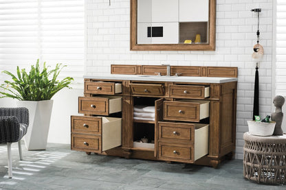 James Martin - Bristol 60" Single Vanity, Saddle Brown w/ 3 CM Ethereal Noctis Silestone Top w/FreePower Wireless Charger - 157-V60S-SBR-FENC view 5