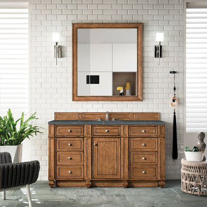 James Martin - Bristol 60" Single Vanity, Saddle Brown w/ 3 CM Parisien Bleu Silestone Top w/FreePower Wireless Charger - 157-V60S-SBR-FPBL view 3