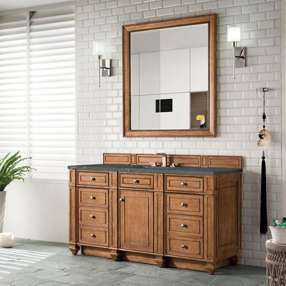 James Martin - Bristol 60" Single Vanity, Saddle Brown w/ 3 CM Parisien Bleu Silestone Top w/FreePower Wireless Charger - 157-V60S-SBR-FPBL view 4