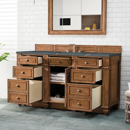 James Martin - Bristol 60" Single Vanity, Saddle Brown w/ 3 CM Parisien Bleu Silestone Top w/FreePower Wireless Charger - 157-V60S-SBR-FPBL view 5