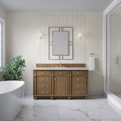 James Martin - Bristol 60" Single Vanity, Saddle Brown, w/ 3 CM Siberian Silestone Top - 157-V60S-SBR-3SFR view 2