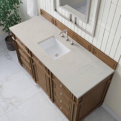 James Martin - Bristol 60" Single Vanity, Saddle Brown, w/ 3 CM Siberian Silestone Top - 157-V60S-SBR-3SFR view 5