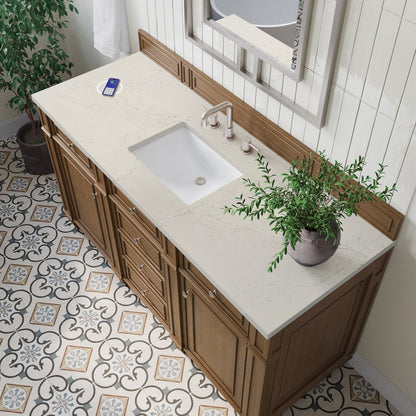 James Martin - Bristol 60" Single Vanity, Saddle Brown, w/ 3 CM Siberian Silestone Top w/FreePower Wireless Charger - 157-V60S-SBR-FSFR view 5