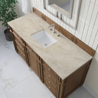James Martin - Bristol 60" Single Vanity, Saddle Brown, w/ 3 CM Tajnar Eclos Top - 157-V60S-SBR-3TJR view 5