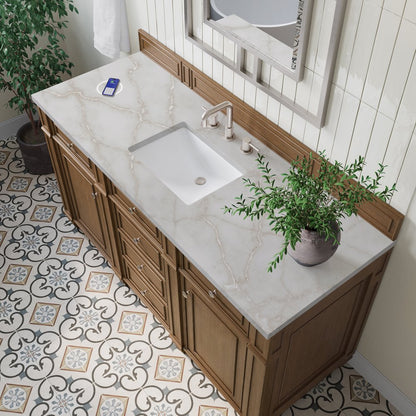 James Martin - Bristol 60" Single Vanity, Saddle Brown w/ 3 CM Victorian Silver Silestone Top w/FreePower Wireless Charger - 157-V60S-SBR-FVSL view 6