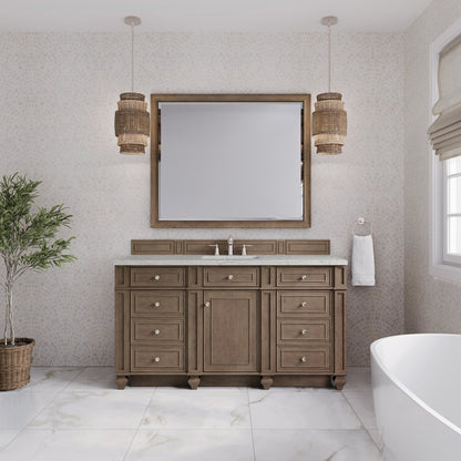James Martin - Bristol 60" Single Vanity, Whitewashed Walnut w/ 3 CM Eternal Jasmine Pearl Silestone Top - 157-V60S-WW-3EJP view 2