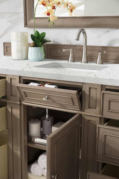 James Martin - Bristol 60" Single Vanity, Whitewashed Walnut w/ 3 CM Eternal Jasmine Pearl Silestone Top w/FreePower Wireless Charger - 157-V60S-WW-FEJP view 5