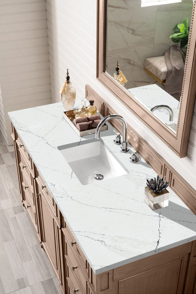 James Martin - Bristol 60" Single Vanity, Whitewashed Walnut w/ 3 CM Ethereal Noctis Silestone Top w/FreePower Wireless Charger - 157-V60S-WW-FENC view 4