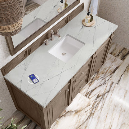 James Martin - Bristol 60" Single Vanity, Whitewashed Walnut w/ 3 CM Ethereal Noctis Silestone Top w/FreePower Wireless Charger - 157-V60S-WW-FENC view 6