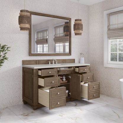 James Martin - Bristol 60" Single Vanity, Whitewashed Walnut w/ 3 CM Lime Delight Silestone Top - 157-V60S-WW-3LDL view 4