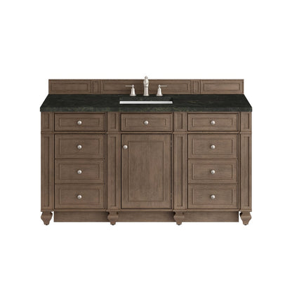 James Martin - Bristol 60" Single Vanity Whitewashed Walnut, w/ 3 CM Phantome Eclos Top - 157-V60S-WW-3PHT view 1