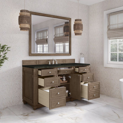 James Martin - Bristol 60" Single Vanity Whitewashed Walnut, w/ 3 CM Phantome Eclos Top - 157-V60S-WW-3PHT view 4