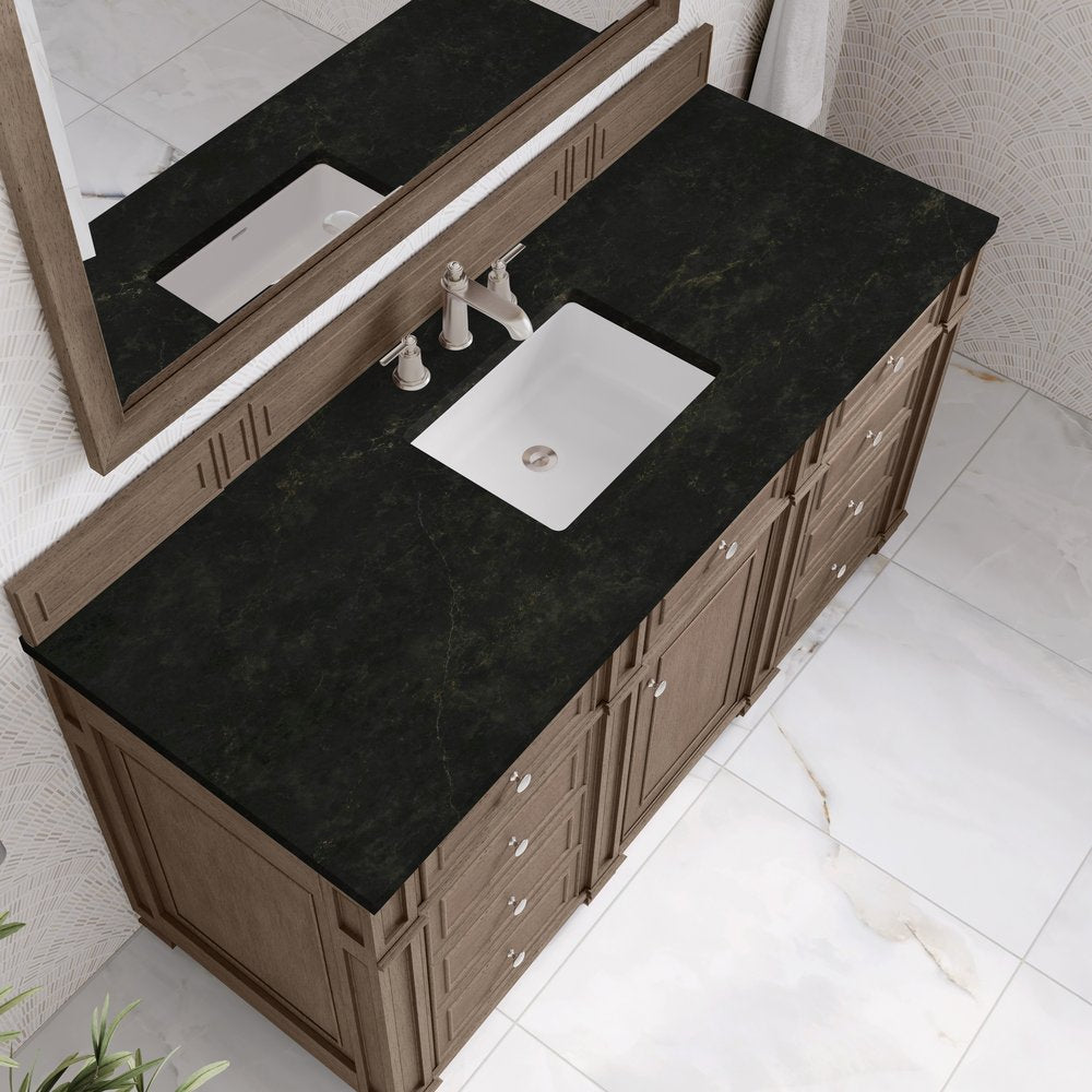 James Martin - Bristol 60" Single Vanity Whitewashed Walnut, w/ 3 CM Phantome Eclos Top - 157-V60S-WW-3PHT view 5