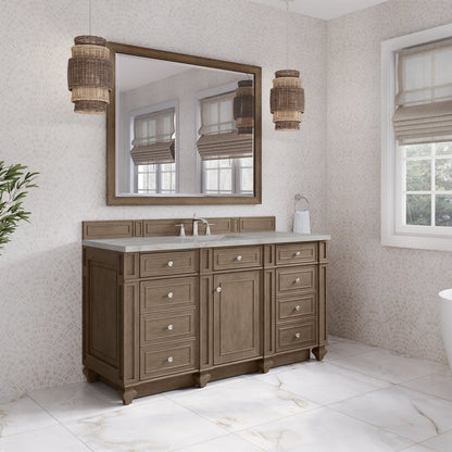 James Martin - Bristol 60" Single Vanity, Whitewashed Walnut w/ 3 CM Victorian Silver Silestone Top - 157-V60S-WW-3VSL view 3