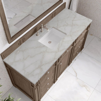 James Martin - Bristol 60" Single Vanity, Whitewashed Walnut w/ 3 CM Victorian Silver Silestone Top - 157-V60S-WW-3VSL view 5