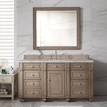 James Martin - Bristol 60" Single Vanity, Whitewashed Walnut w/ 3 CM Victorian Silver Silestone Top w/FreePower Wireless Charger - 157-V60S-WW-FVSL view 3