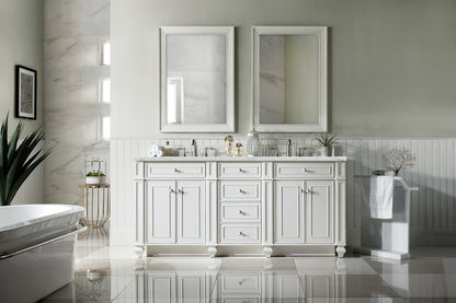 James Martin - Bristol 72" Double Vanity, Bright White w/ 3 CM Ethereal Noctis Silestone Top w/FreePower Wireless Charger - 157-V72-BW-FENC view 3