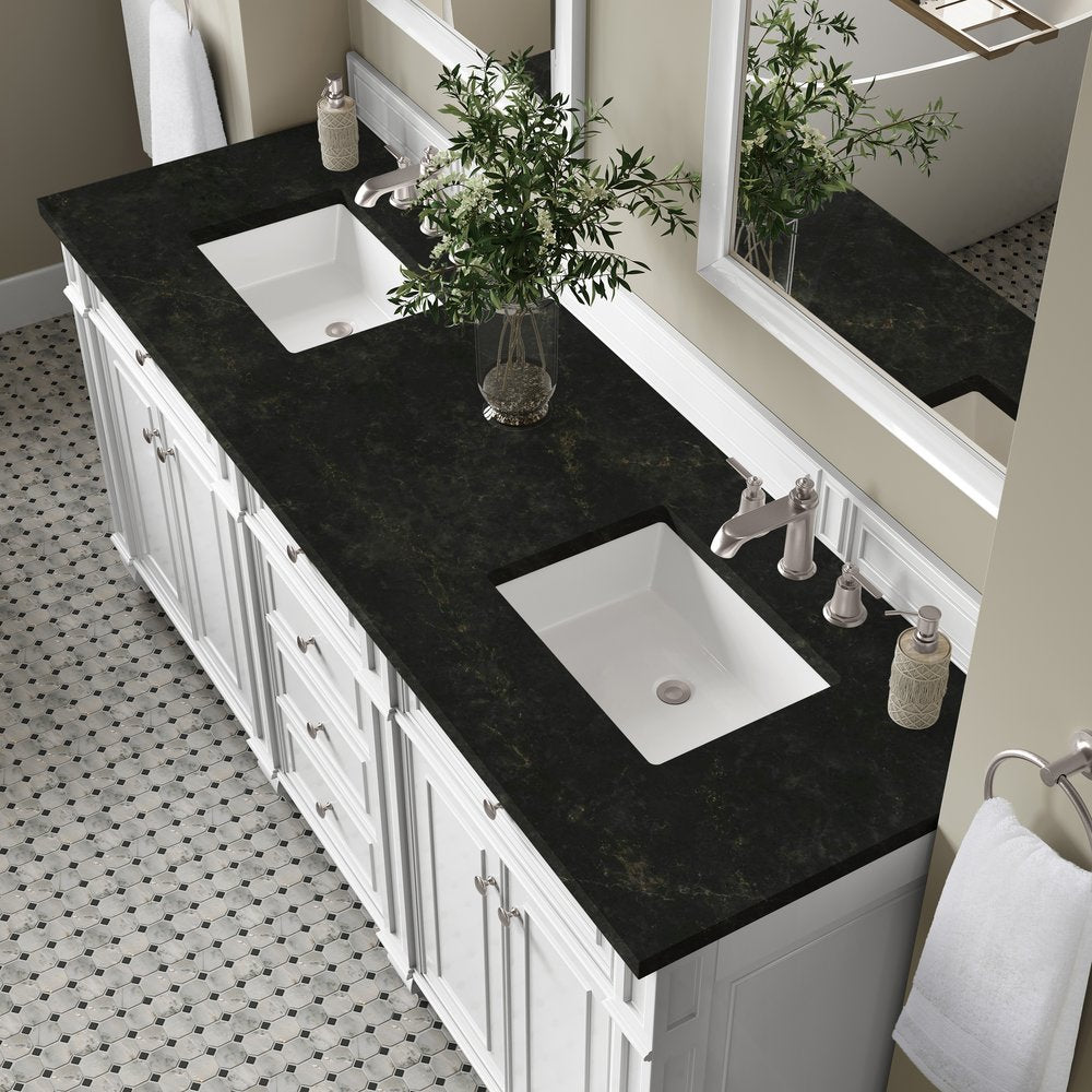 James Martin - Bristol 72" Double Vanity, Bright White, w/ 3 CM Phantome Eclos Top - 157-V72-BW-3PHT view 6